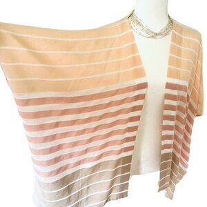 Loft by Ann Taylor Women's Striped Poncho, Sleeveless Open Cardigan Sweater OS